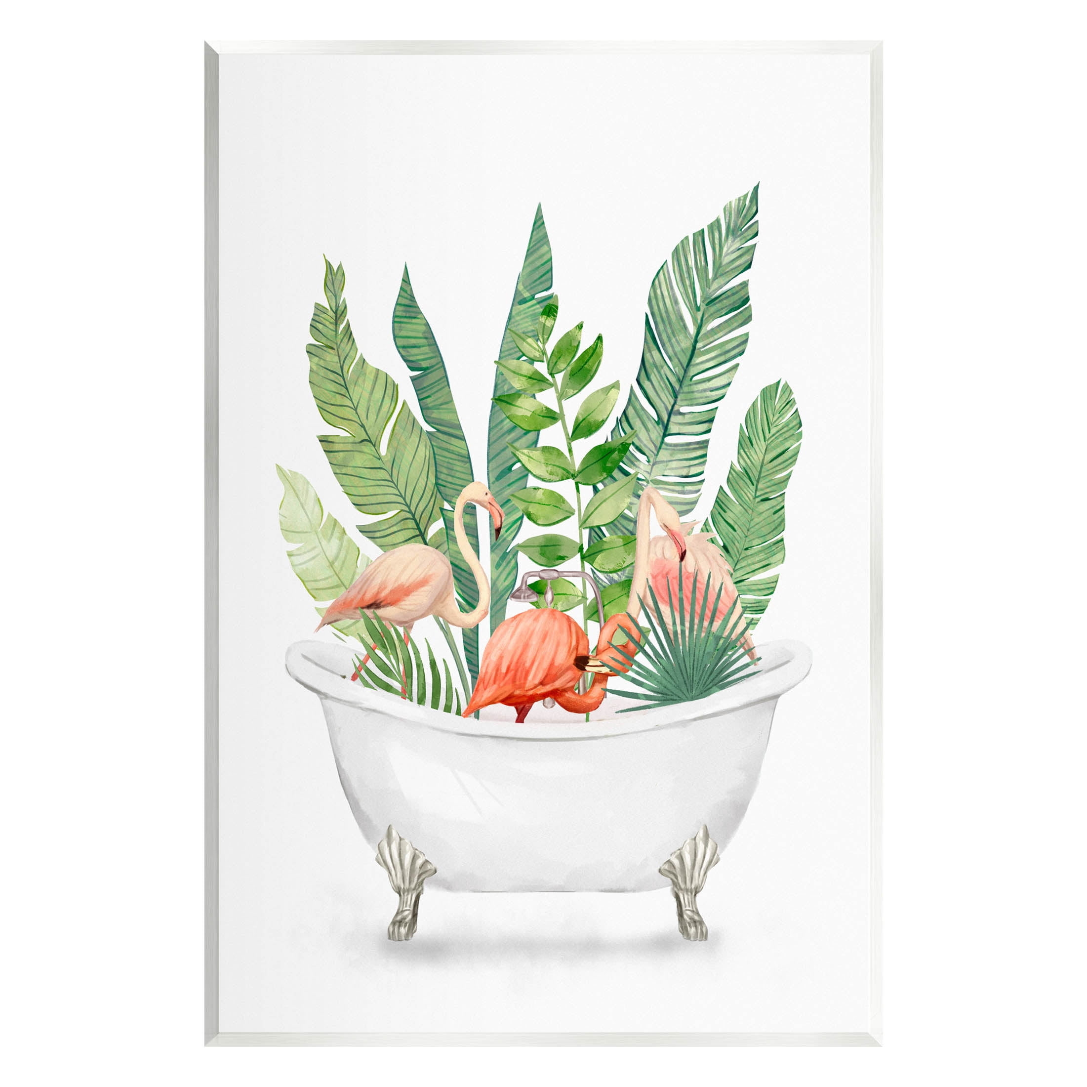 Stupell Industries Tropical Flamingoes Bathtub Plants Graphic Art Unframed Art Print Wall Art, Design by Ziwei Li