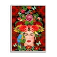 thumbnail image 1 of Stupell Industries Tropical Floral Pattern Female Portrait Bold Red Geometry, 24 x 30,Design by Sangita Bachelet, 1 of 5