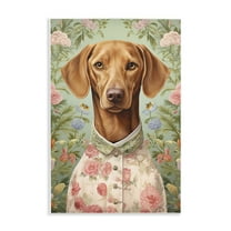 Stupell Industries Tropical Florals Dog Animals & Insects Painting Unframed Art Print Wall Art, 10 x 15