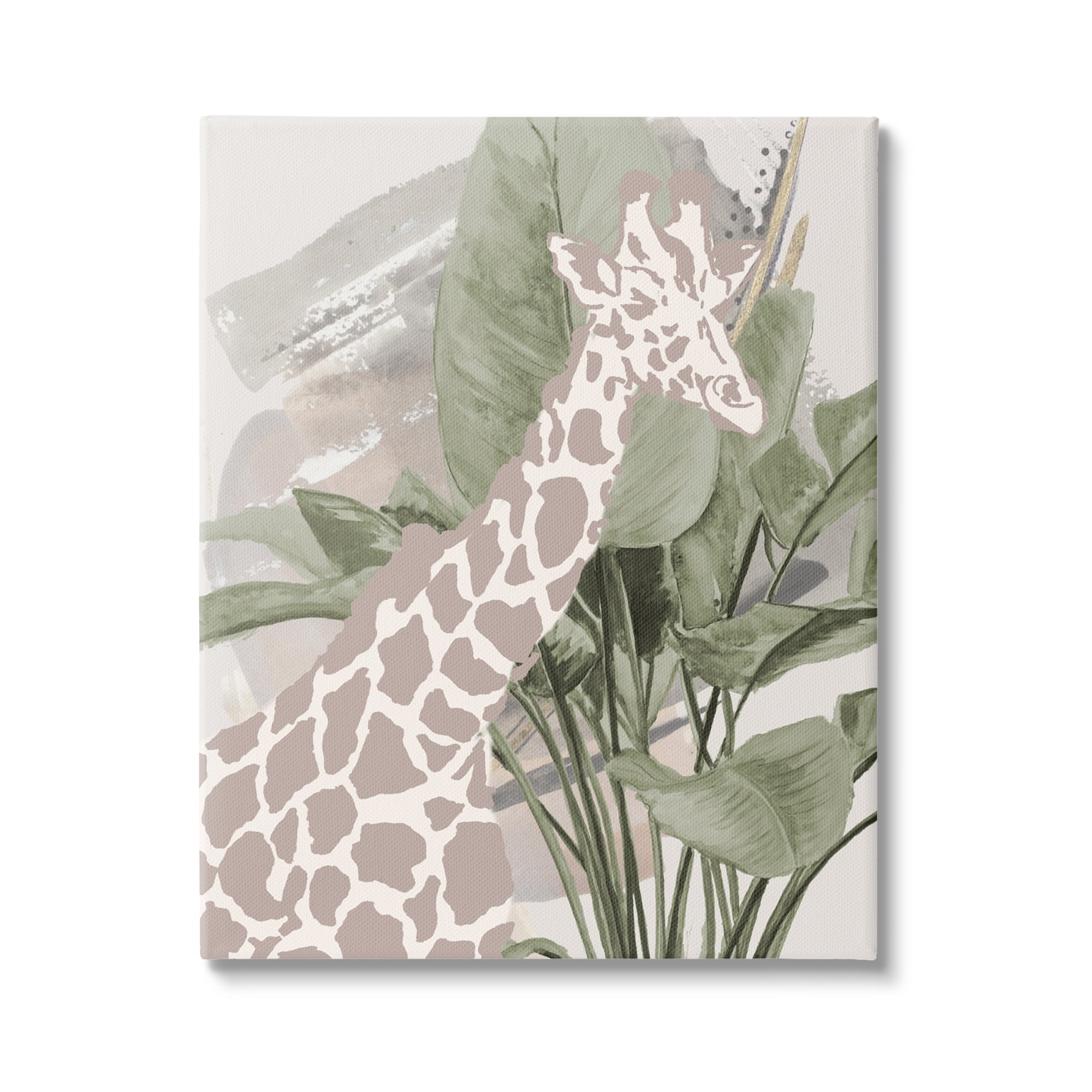 Stupell Industries Tropical Giraffe Abstract Animals & Insects Painting Gallery Wrapped Canvas Print Wall Art, 16 x 20