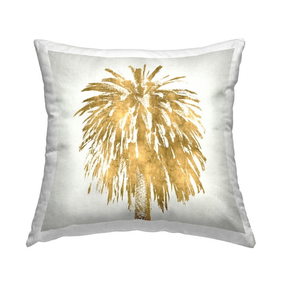 Stupell Industries Tropical Glam Palm Tree Leaves Square Decorative Printed Throw Pillow, 18 x 18,