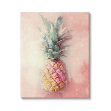 Stupell Industries Tropical Glam Pineapple Food & Beverage Painting Gallery Wrapped Canvas Art Print Wall Art, 16 x 20