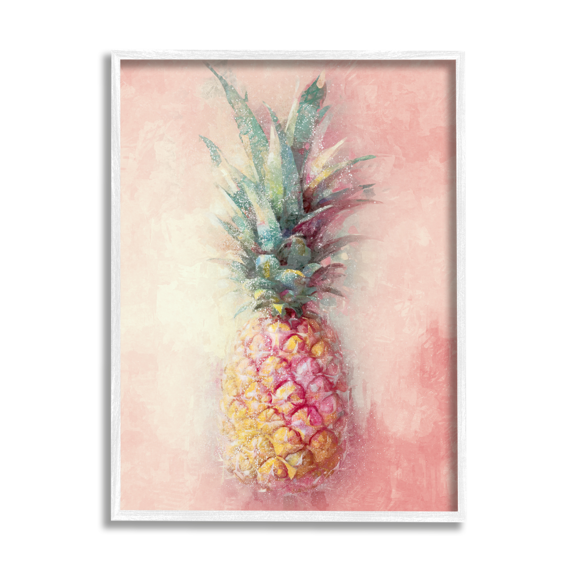 Stupell Industries Tropical Glam Pineapple Food & Beverage Painting White Framed Art Print Wall Art, 11 x 14