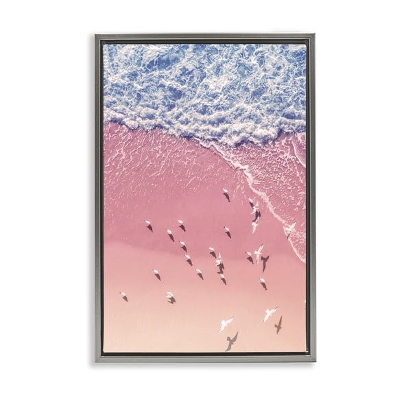 Stupell Industries Tropical Gray Floating Frame Canvas Art, 21 x 31, by Nataly White