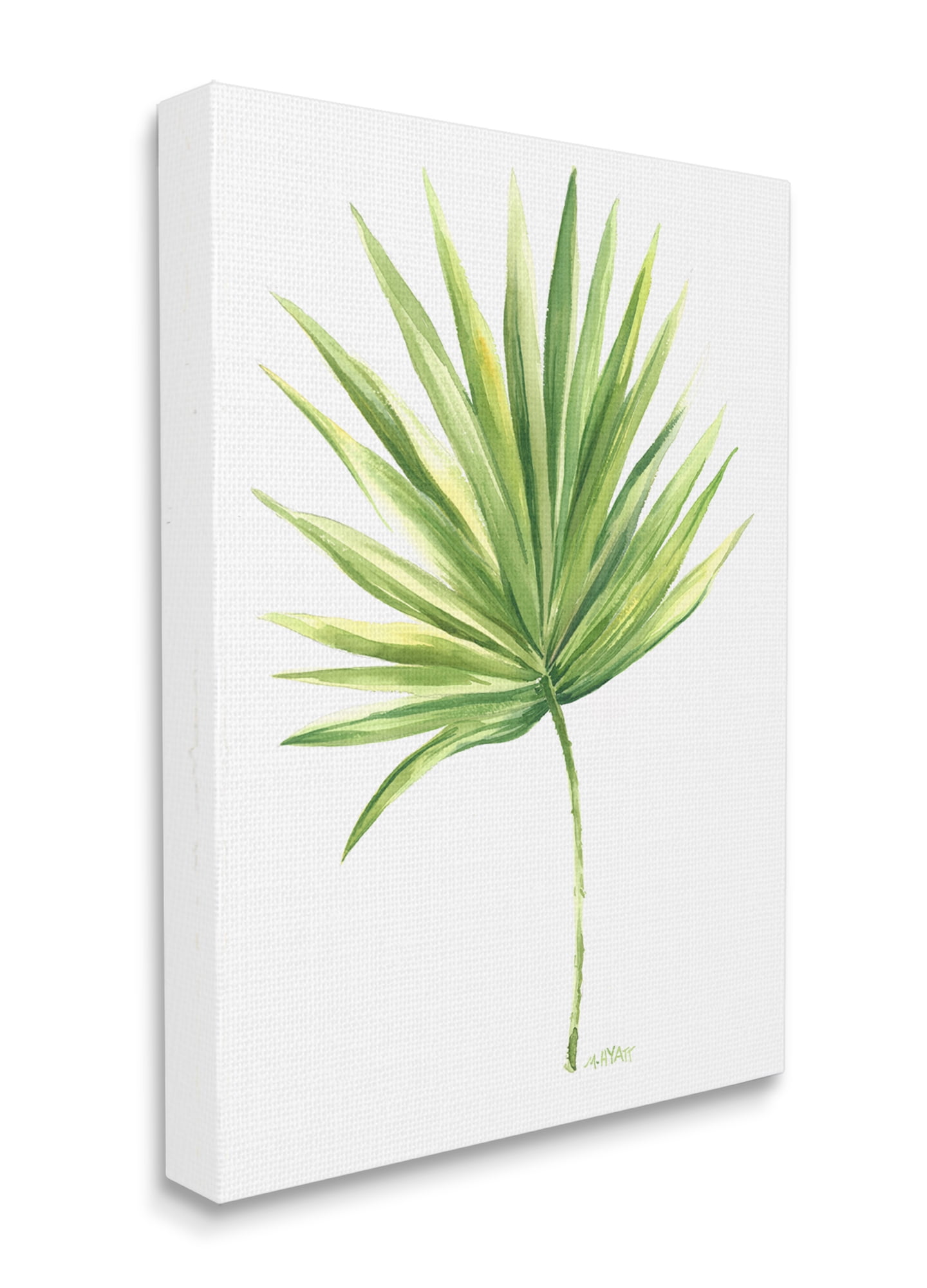 Stupell Industries Tropical Green Palm Fan Minimal on White Canvas Wall Art, 36 x 48, Design by Melissa Hyatt LLC