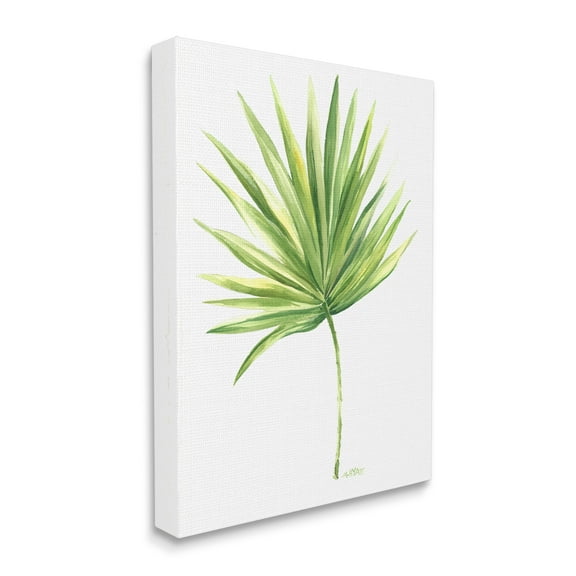 Stupell Industries Tropical Green Palm Fan Minimal on White Canvas Wall Art, 36 x 48, Design by Melissa Hyatt LLC