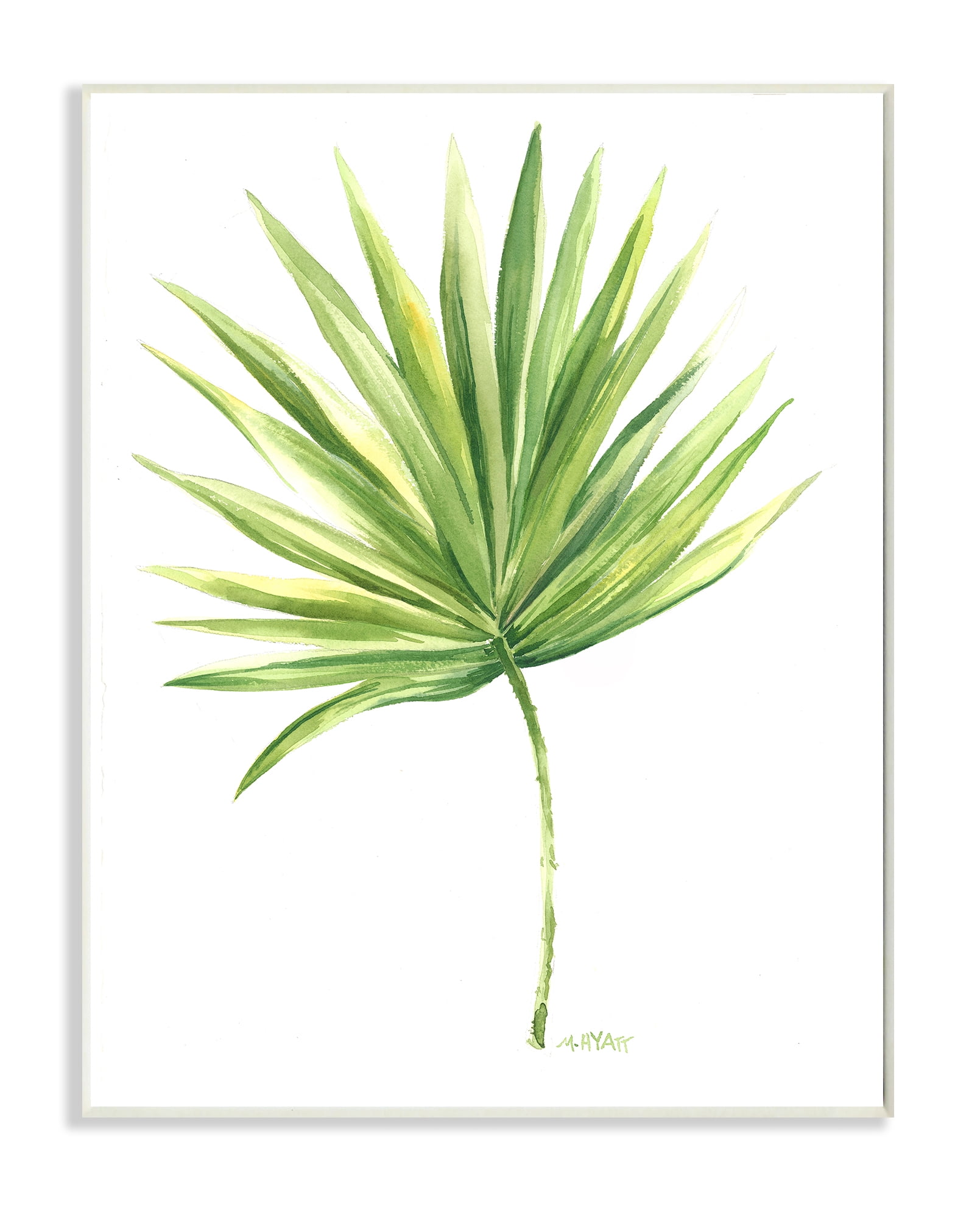 Stupell Industries Tropical Green Palm Fan Minimal on White Wall Plaque, 13 x 19, Design by Melissa Hyatt LLC