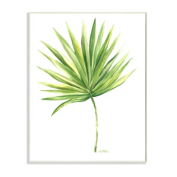 Stupell Industries Tropical Green Palm Fan Minimal on White Wall Plaque, 13 x 19, Design by Melissa Hyatt LLC