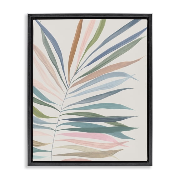 Stupell Industries Tropical Harmony Palms Black Framed Floater Canvas Wall Art design by Hannah Dawson, 21 x 17