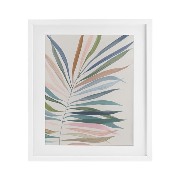 Stupell Industries Tropical Harmony Palms White Framed Print Under Glass design by Hannah Dawson, 16 x 13
