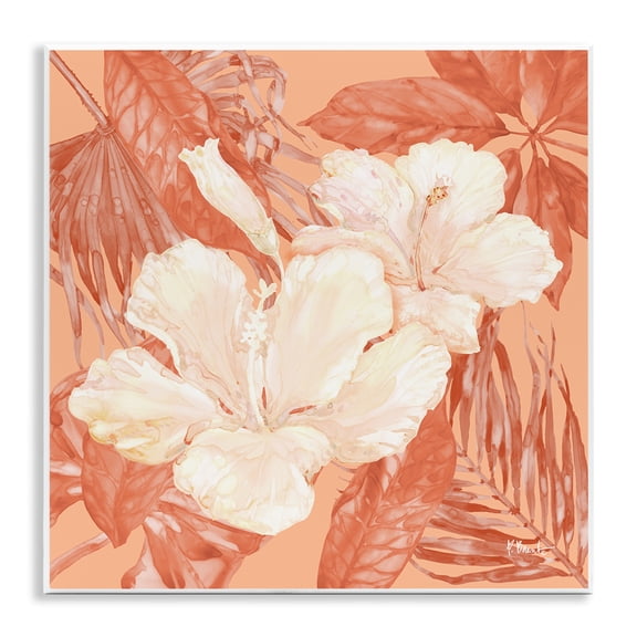 Stupell Industries Tropical Hibiscus Bunch Plants & Flowers Painting Unframed Art Print Wall Art, 12 x 12