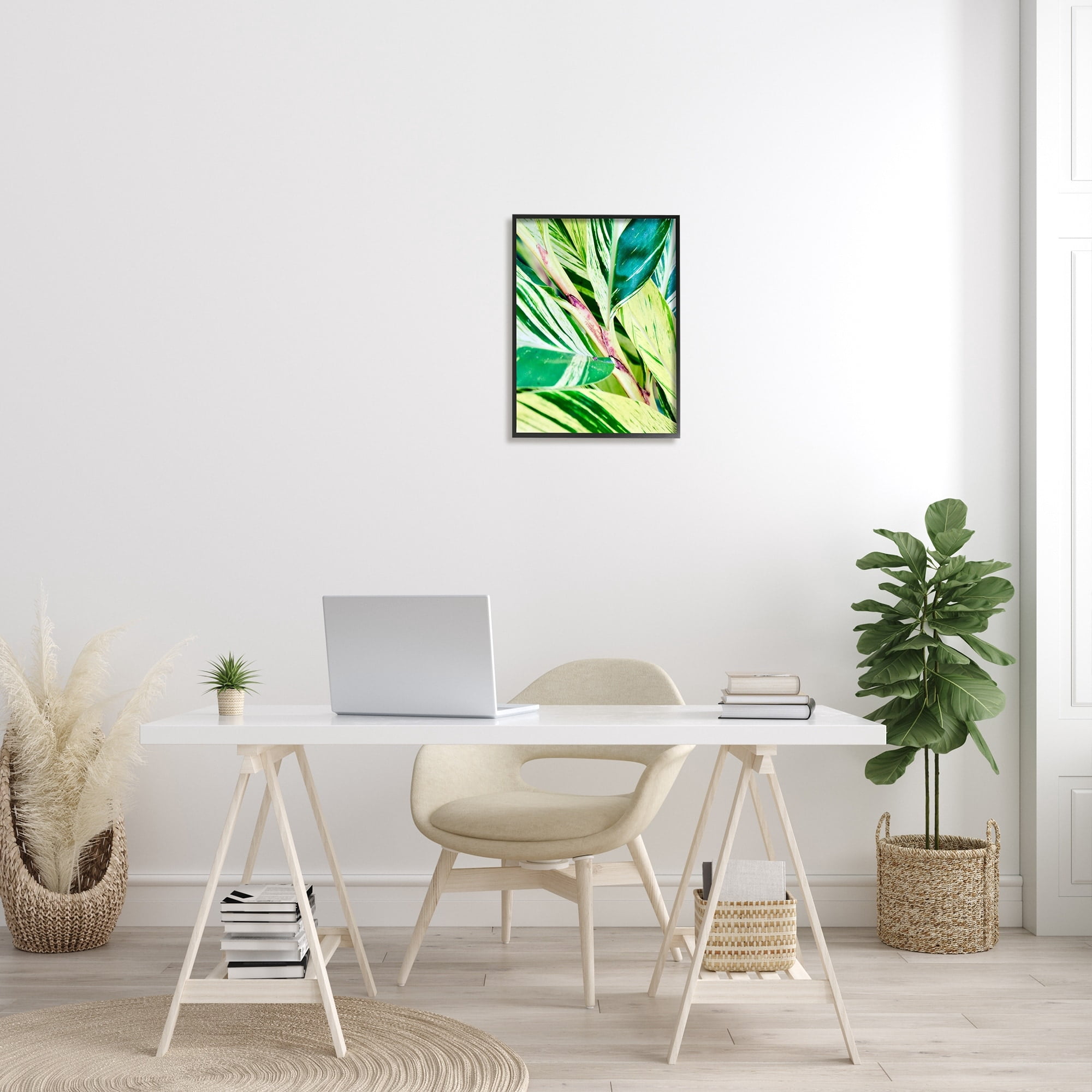 Stupell Industries Tropical House Plant Leaves Close Up Photography Photograph Black Framed Art Print Wall Art, Design by Gail Peck