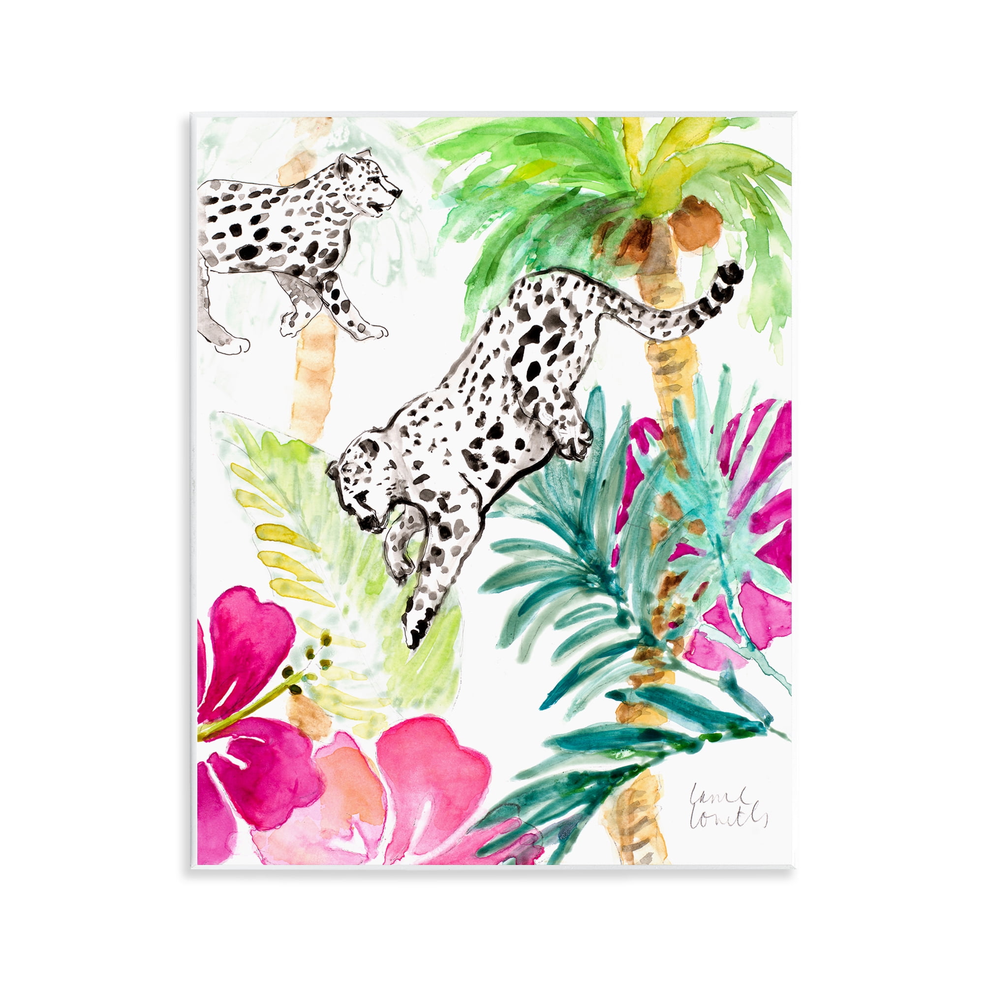 Stupell Industries Tropical Island Cheetahs Wall Plaque Art, design by Lanie Loreth