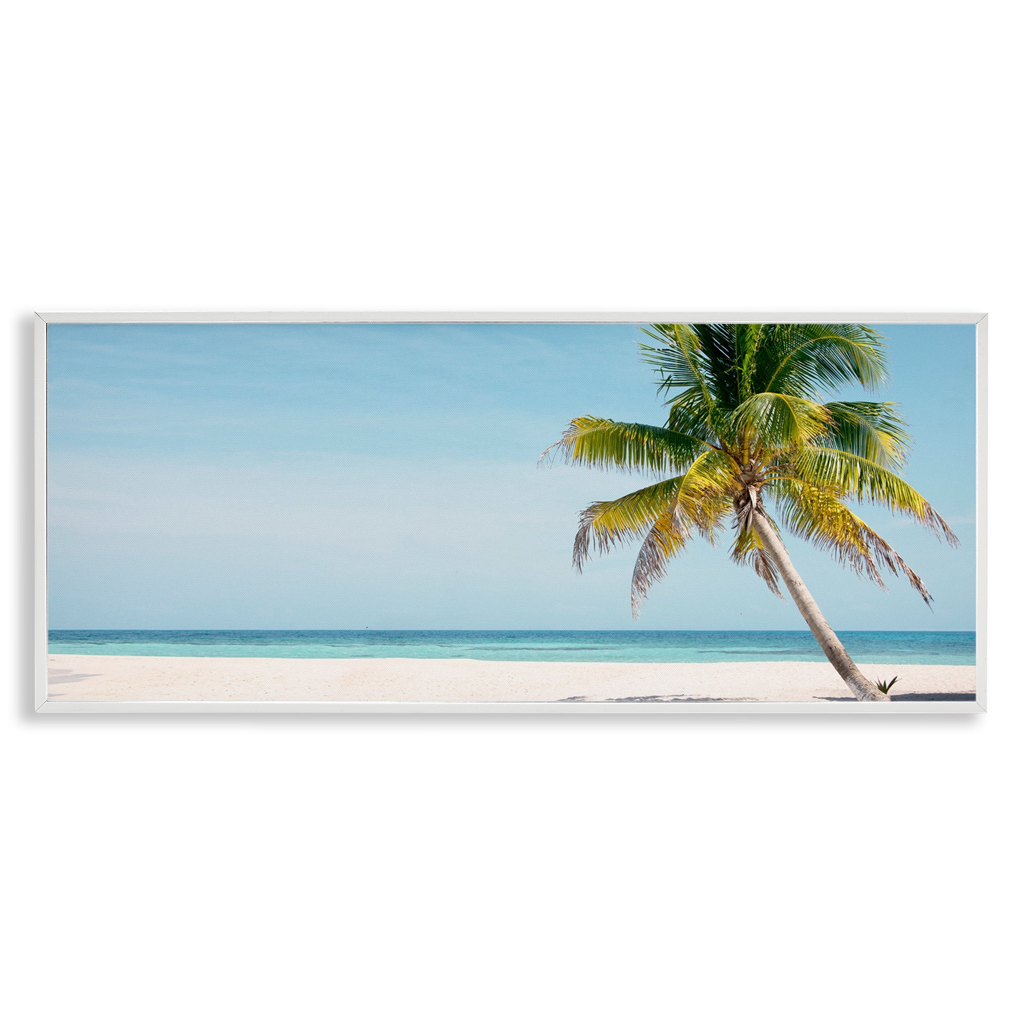 Stupell Industries Tropical Island Palm Tree White Framed Giclee Art, design by Danita Delimont