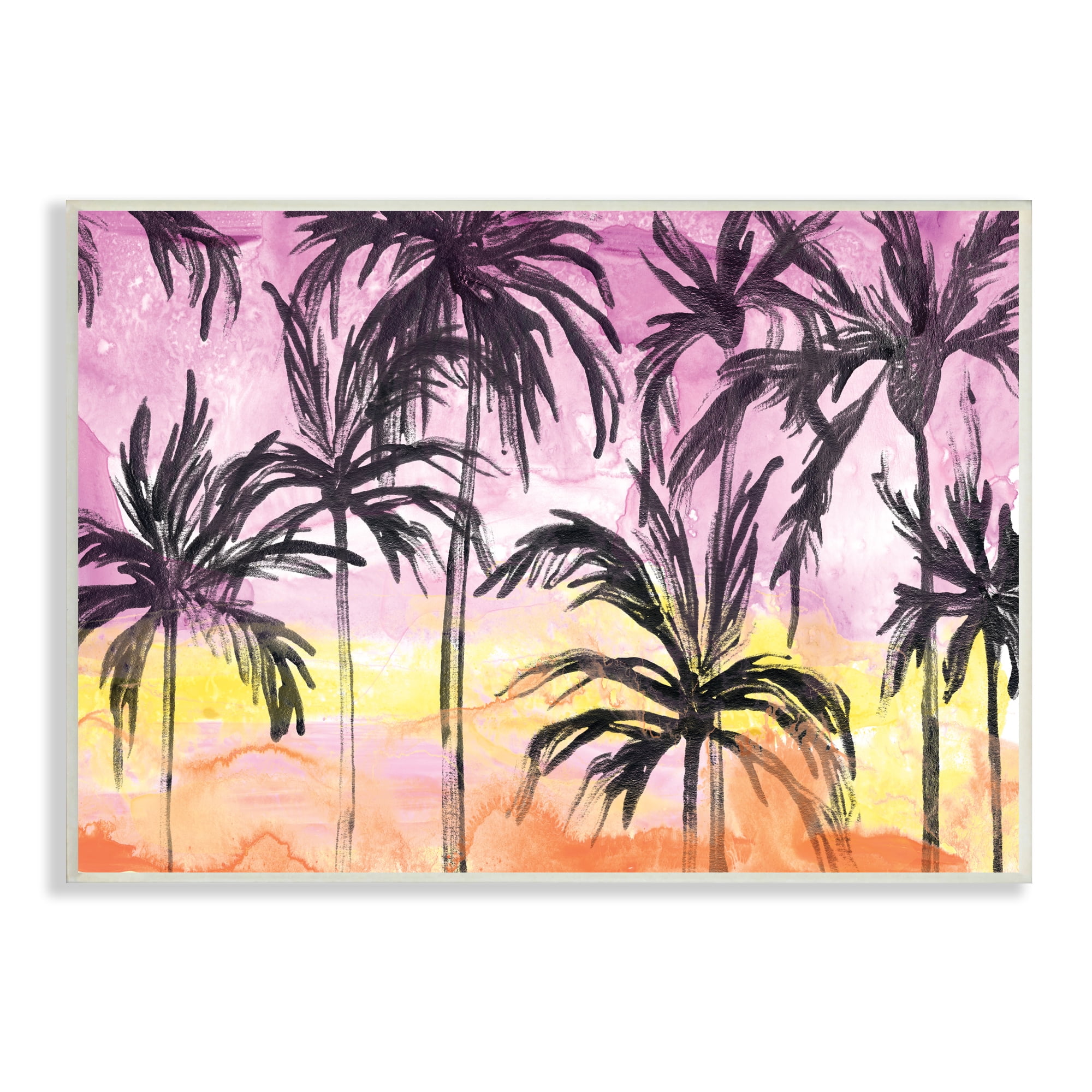 Tropical Sunset Palm Trees Silhouette Wood Wall Art, 10 x 15