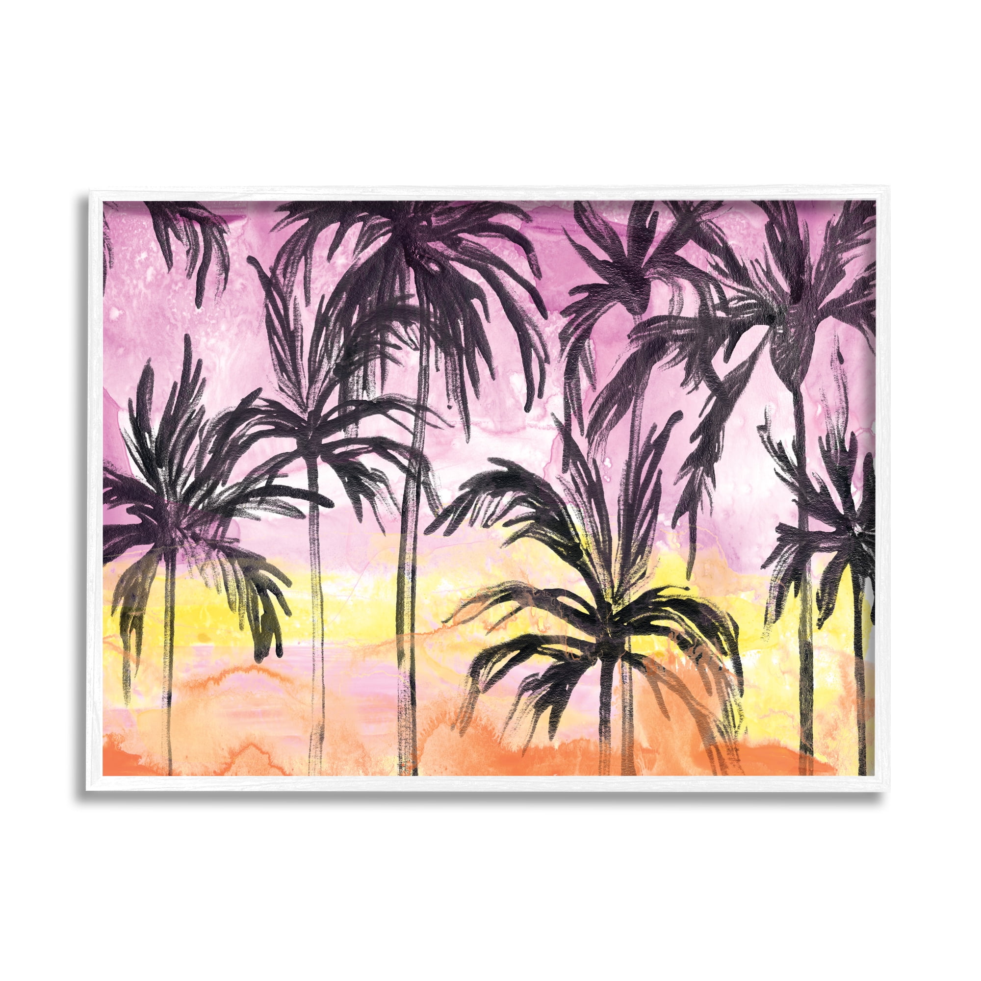 Stupell Industries Tropical Island Sunset Whimsical Palm Trees Silhouettes, 24 x 30, Designed by June Erica Vess