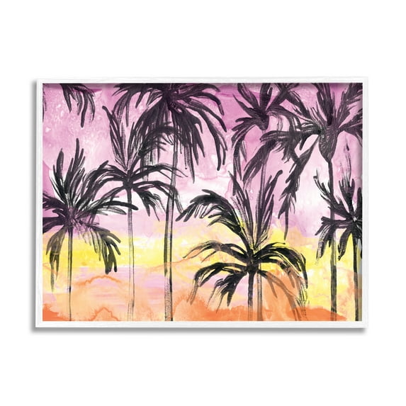 Stupell Industries Tropical Island Sunset Whimsical Palm Trees Silhouettes, 24 x 30, Designed by June Erica Vess