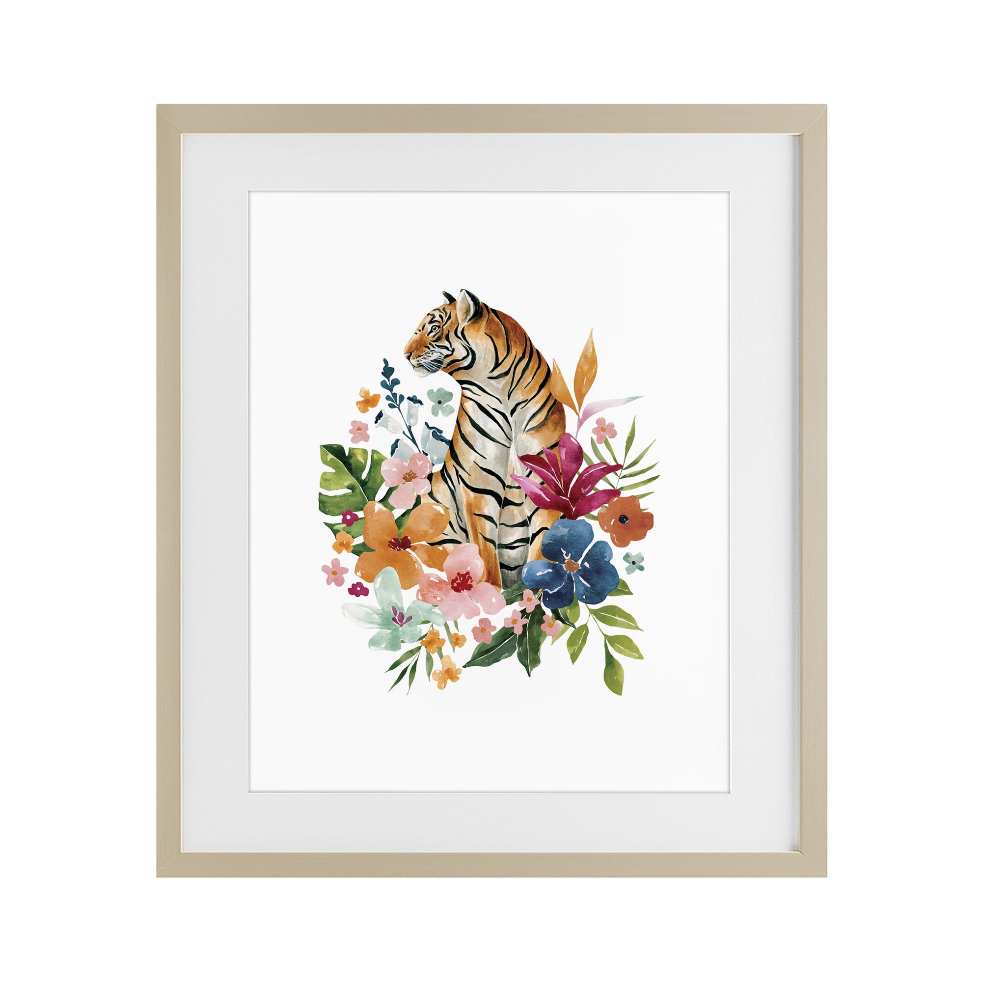 Stupell Industries Tropical Jungle Tiger Birch Framed Print Under Glass, design by Bethany Sandoval