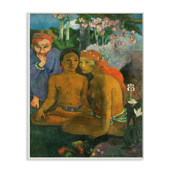 Stupell Industries Tropical Landscape Native Figures Classic Painting Wall Plaque by Paul Gauguin