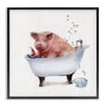 thumbnail image 1 of Stupell Industries Tropical Large Farm Pig in Bathtub Sailors Hat Bubbles Black Framed Giclee Art, 12 x 12, by Donna Brooks, 1 of 7