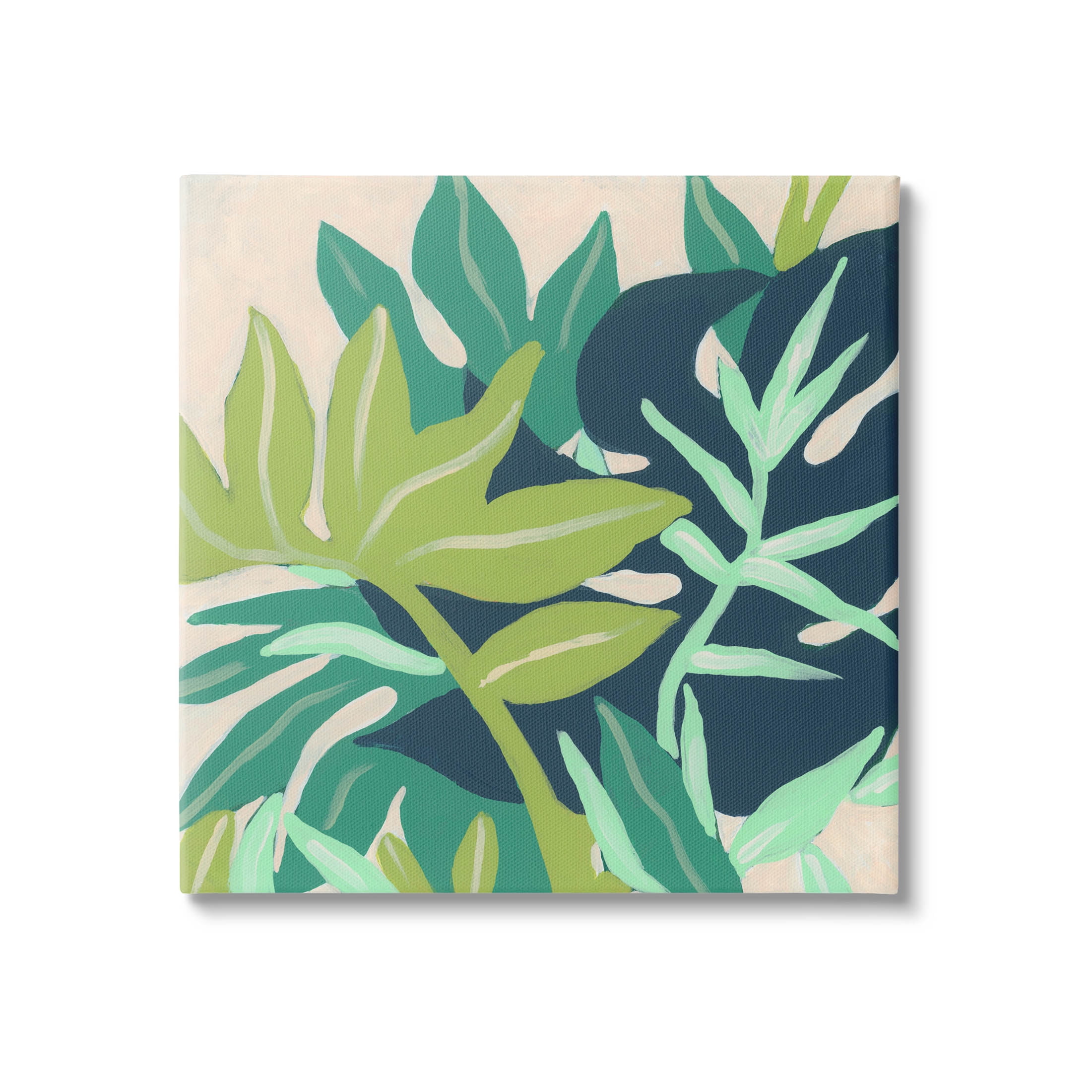 Stupell Industries Tropical Layered Plant Leaves Painting Gallery Wrapped Canvas Print Wall Art, Design by June Erica Vess