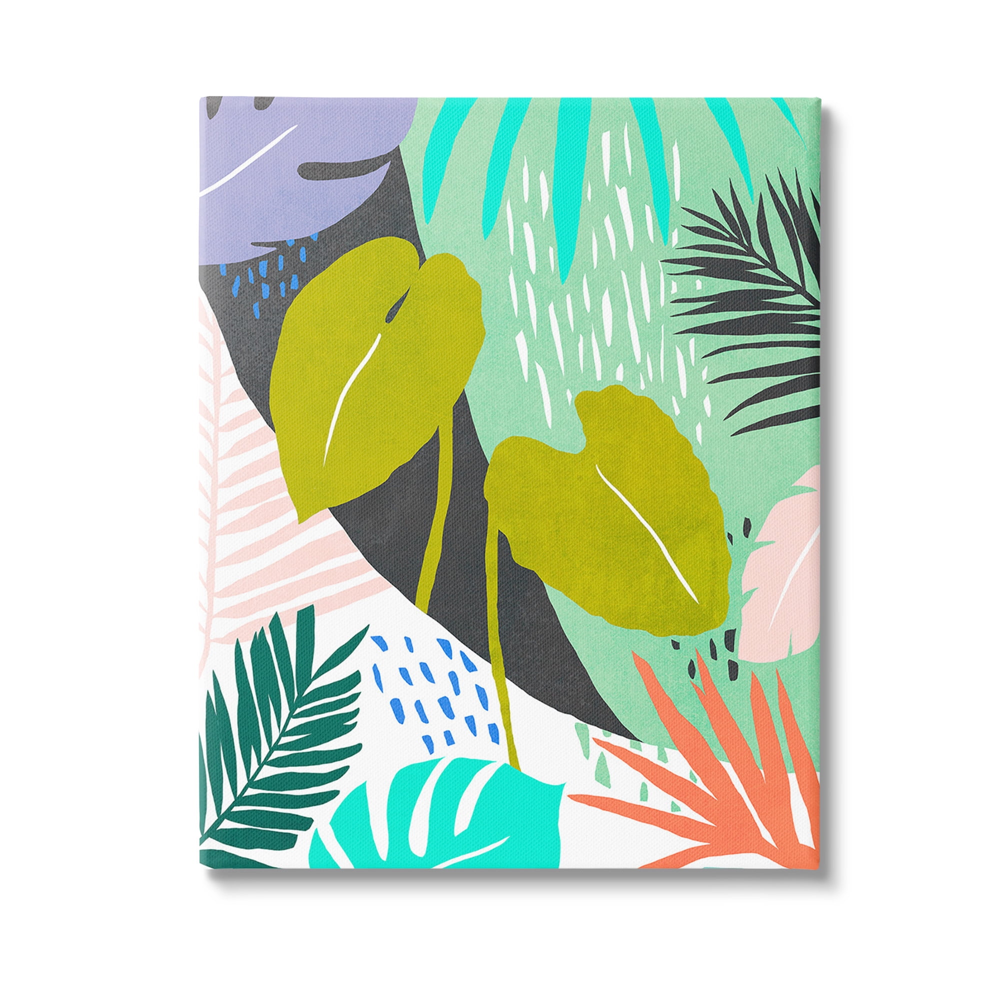 Stupell Industries Tropical Leaf Pattern Botanical & Floral Painting Gallery Wrapped Canvas Art Print Wall Art, 30 x 40