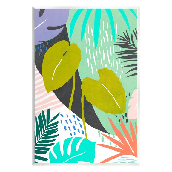 Stupell Industries Tropical Leaf Pattern Botanical & Floral Painting Unframed Art Print Wall Art, 10 x 15