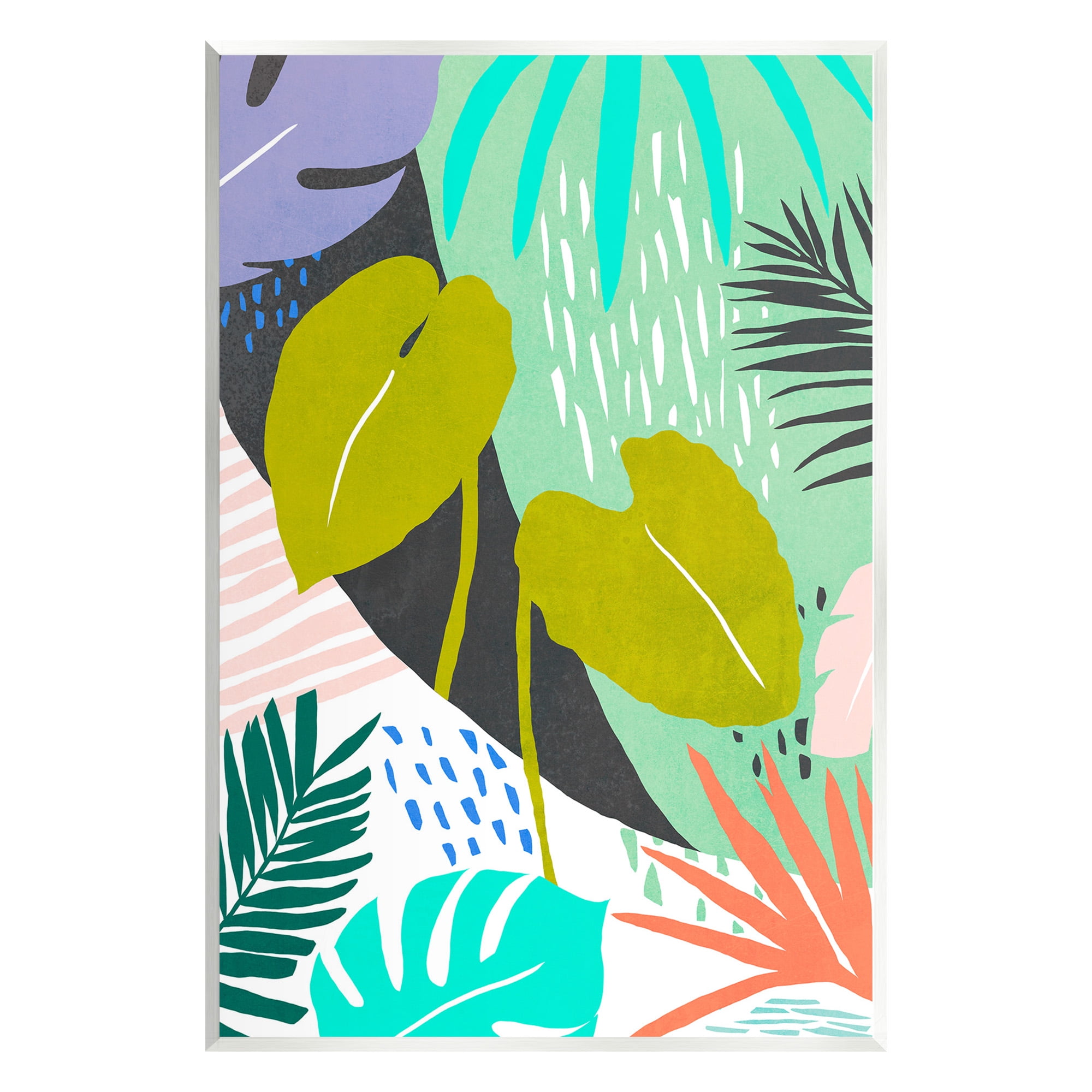 Stupell Industries Tropical Leaf Pattern Botanical & Floral Painting ...