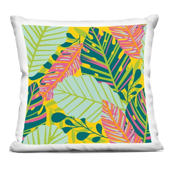 Stupell Industries Tropical Leaf Toss Decorative Printed Throw Pillow design by Jilly Jack Designs, 18 x 7 x 18