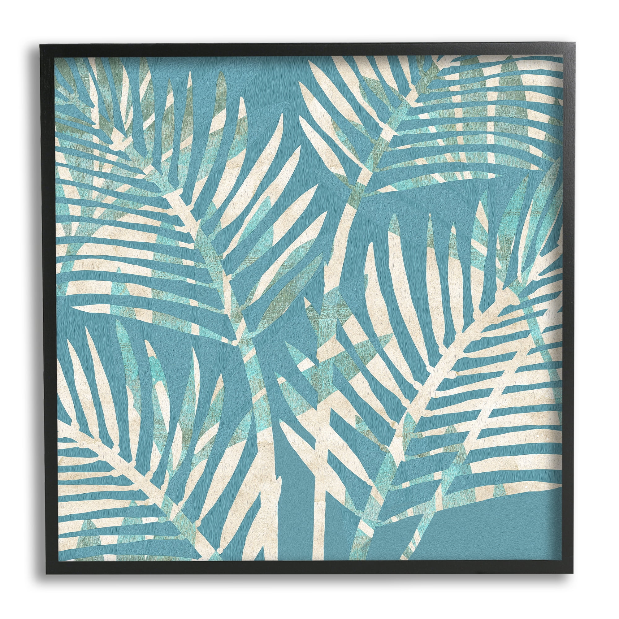 Stupell Industries Tropical Leaves Abstract Botanical & Floral Painting Black Framed Art Print Wall Art, 24 x 24