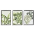 thumbnail image 1 of Stupell Industries Tropical Leaves Collection 3 Piece Gray Framed Floater Canvas Set design by Errico & Slyp, 31 x 21, 1 of 9