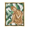 thumbnail image 1 of Stupell Industries Tropical Leaves Pattern Buddha Graphic Art Metallic Gold Floating Framed Canvas Print Wall Art, Design by Lil' Rue, 1 of 6