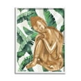 thumbnail image 1 of Stupell Industries Tropical Leaves Pattern Buddha Graphic Art White Framed Art Print Wall Art, Design by Lil' Rue, 1 of 8