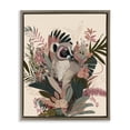 thumbnail image 1 of Stupell Industries Tropical Lemur with Hibiscus Plants Brown Floating Frame Canvas Art, 25 x 31, by Fab Funky, 1 of 8