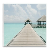 Stupell Industries Tropical Long Pier Coastal Photography Unframed Art Print Wall Art, 12 x 12