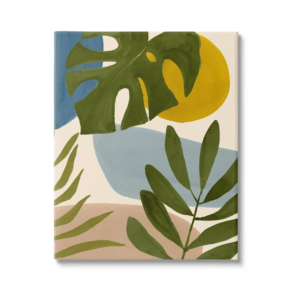Stupell Industries Tropical Mixed Monstera Leaves Graphic Art Gallery Wrapped Canvas Print Wall Art, Design by Victoria Barnes