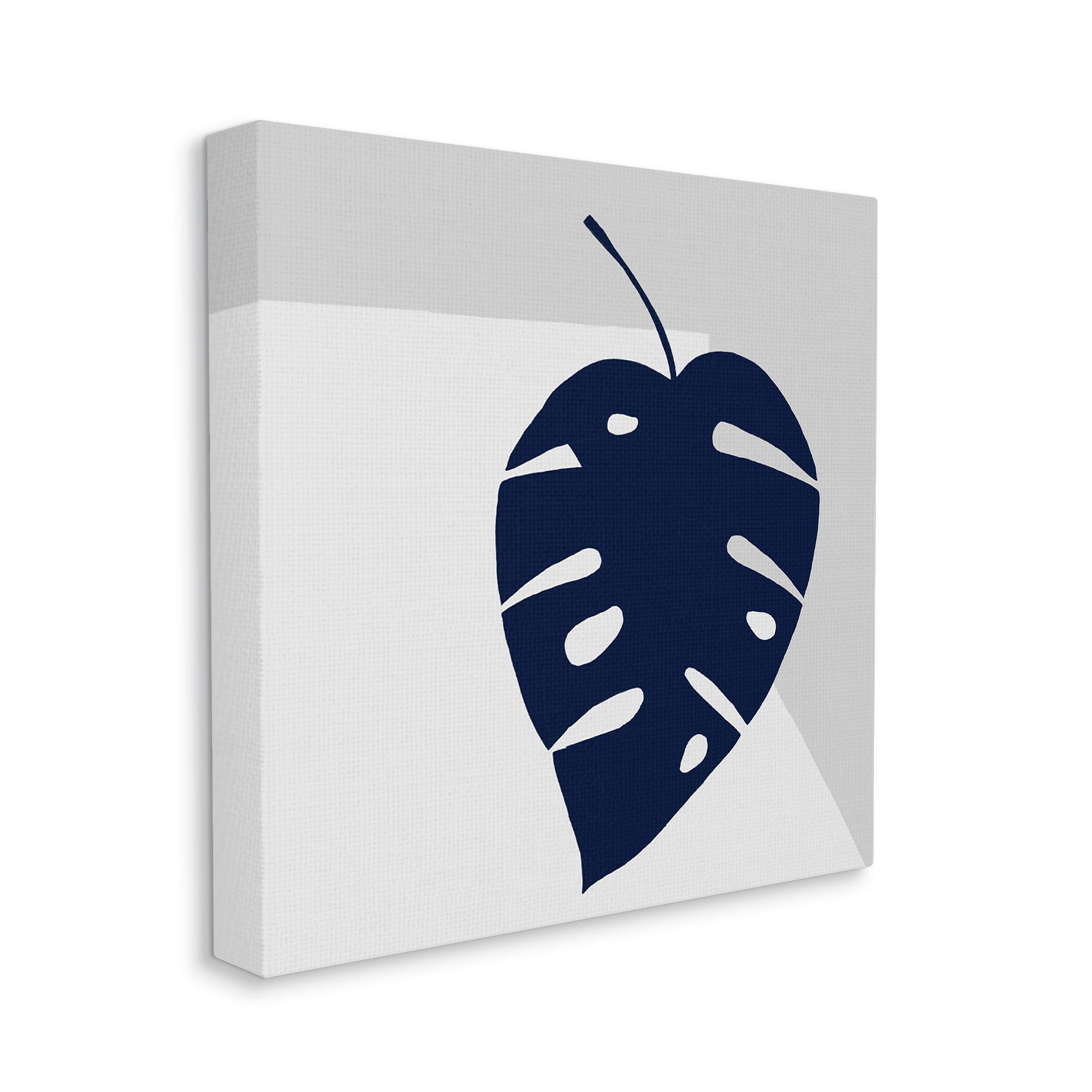Stupell Industries Tropical Monstera Blue Silhouette Sharp Grey Angles, 24 x 24, Designed by Ruth Fromstein