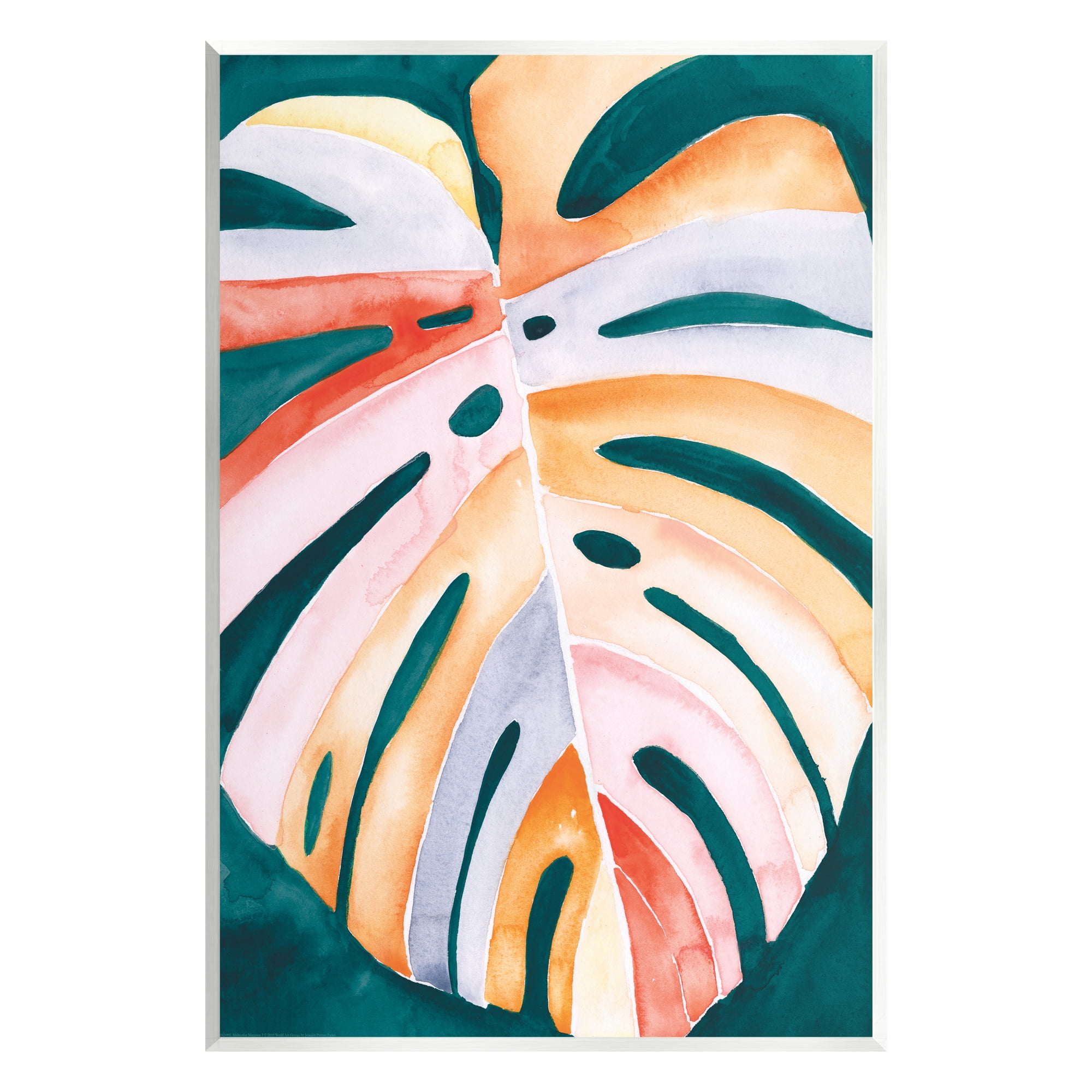 Stupell Industries Tropical Monstera Leaf Botanical & Floral Painting Unframed Art Print Wall Art, 13 x 19