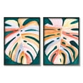 thumbnail image 1 of Stupell Industries Tropical Monstera Leaves Botanical & Floral Painting Black Framed Art Print Wall Art, 24 x 30, Set of 2, 1 of 10