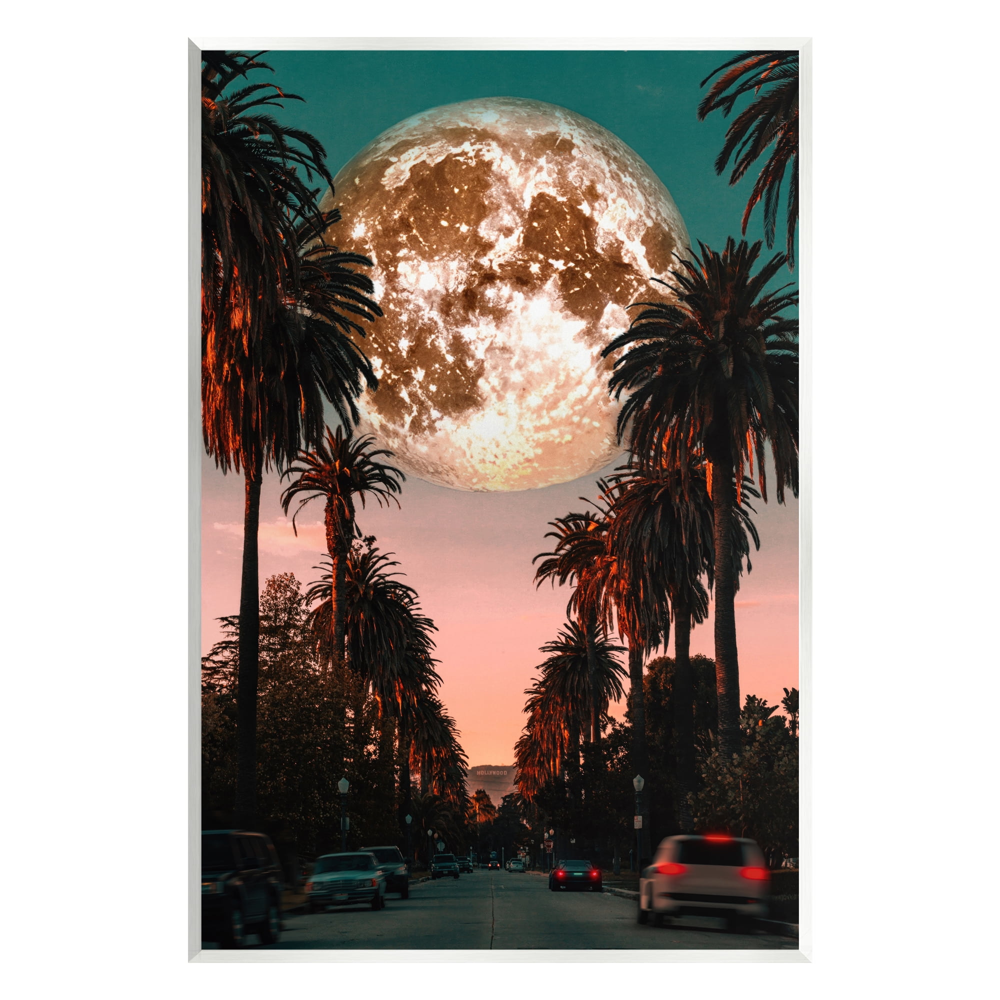 Stupell Industries Tropical Moon Sunset Botanical & Floral Painting Unframed Art Print Wall Art, 13 x 19