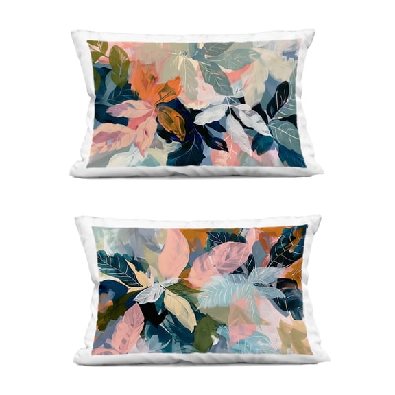 Stupell Industries Tropical Oasis Flowers 2 Piece Decorative Printed Throw Pillow Set design by Elara Yasna, 14 x 7 x 20