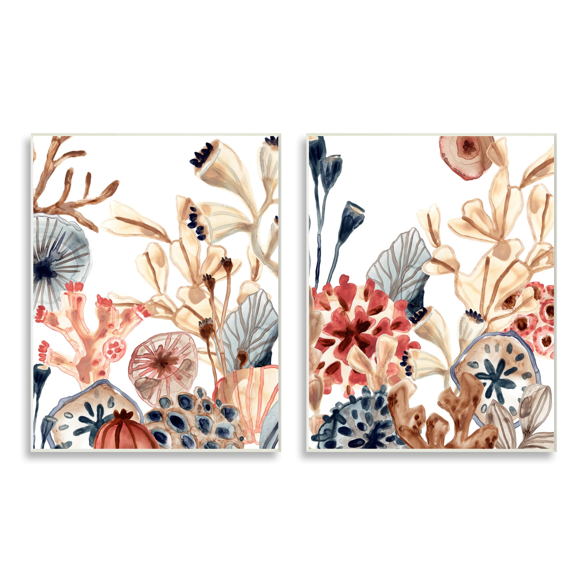 Stupell Industries Tropical Ocean Floor Plant Life Expressive Abstract Coral, 13 x 19, Design by June Erica Vess