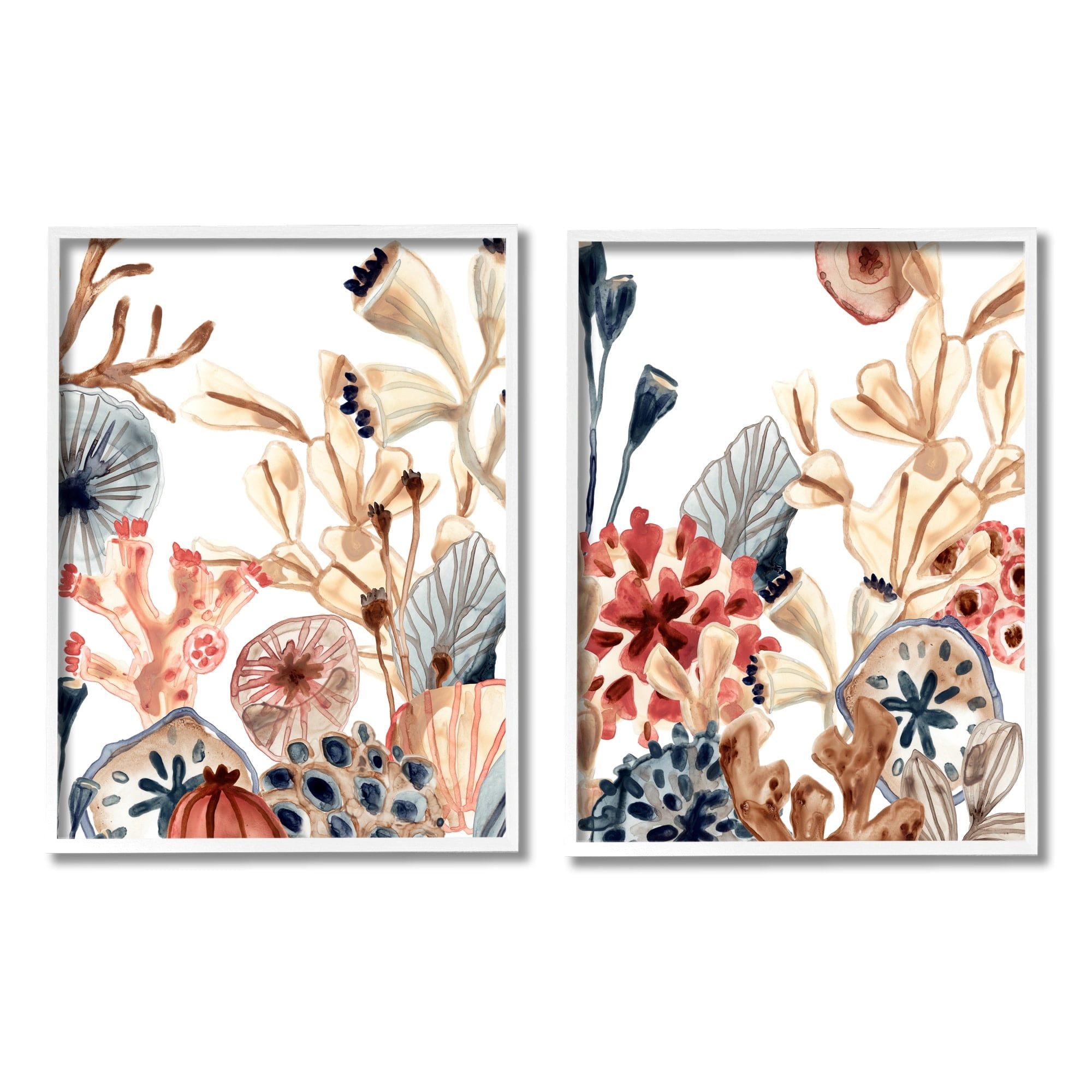 Stupell Industries Tropical Ocean Floor Plant Life Expressive Abstract Coral, 24 x 30, Design by June Erica Vess