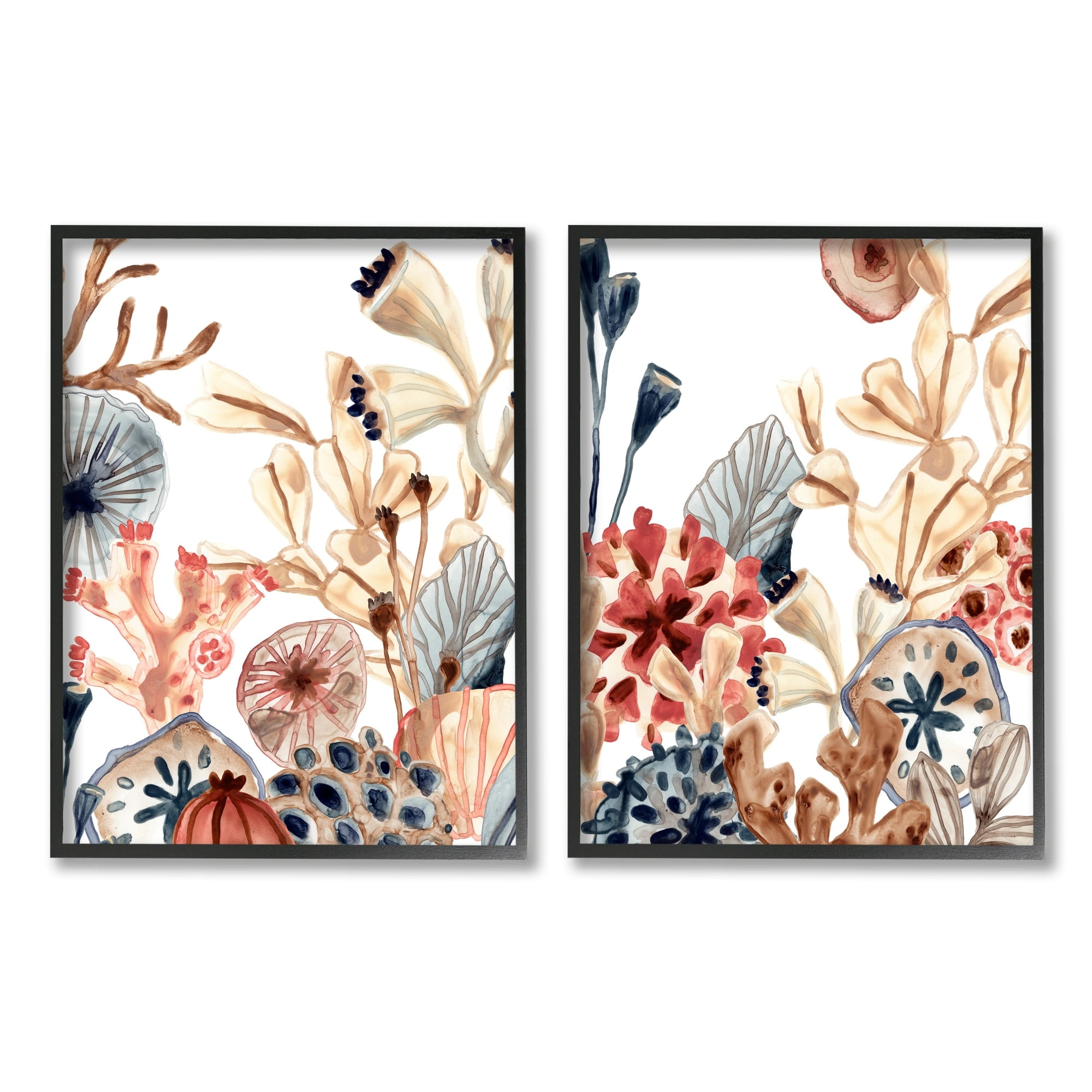 Stupell Industries Tropical Ocean Floor Plant Life Expressive Abstract Coral, 24 x 30, Design by June Erica Vess
