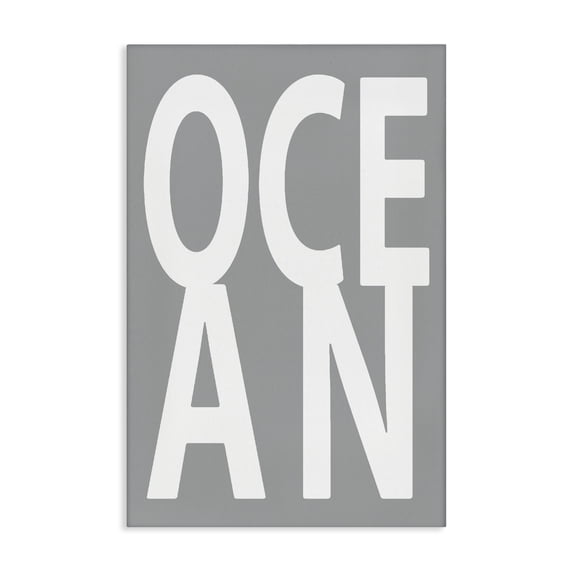 Stupell Industries Tropical Ocean Word on Grey Canvas Art, 24 x 36, by Jamie MacDowell