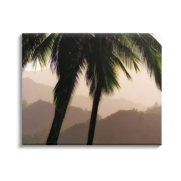 Stupell Industries Tropical Overhanging Palms Distant Land Photograph Gallery Wrapped Canvas Print Wall Art, Design by Dennis Frates