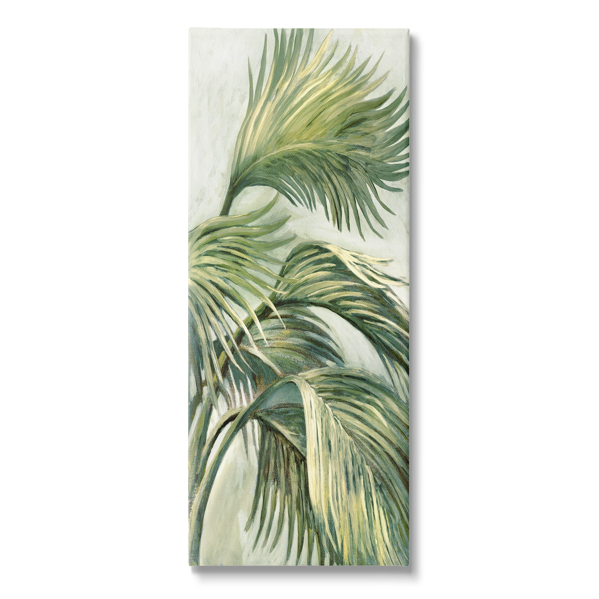 Stupell Industries Tropical Palm Fans Botanical & Floral Painting Gallery Wrapped Canvas Art Print Wall Art, 10 x 24