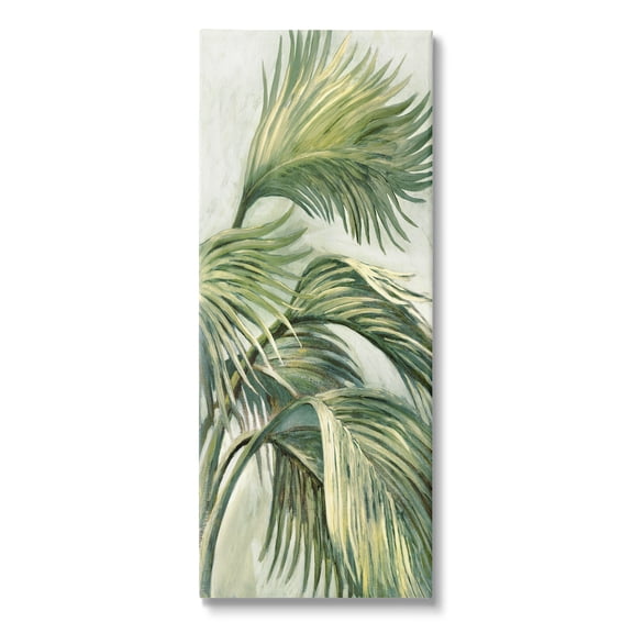 Stupell Industries Tropical Palm Fans Botanical & Floral Painting Gallery Wrapped Canvas Art Print Wall Art, 17 x 40