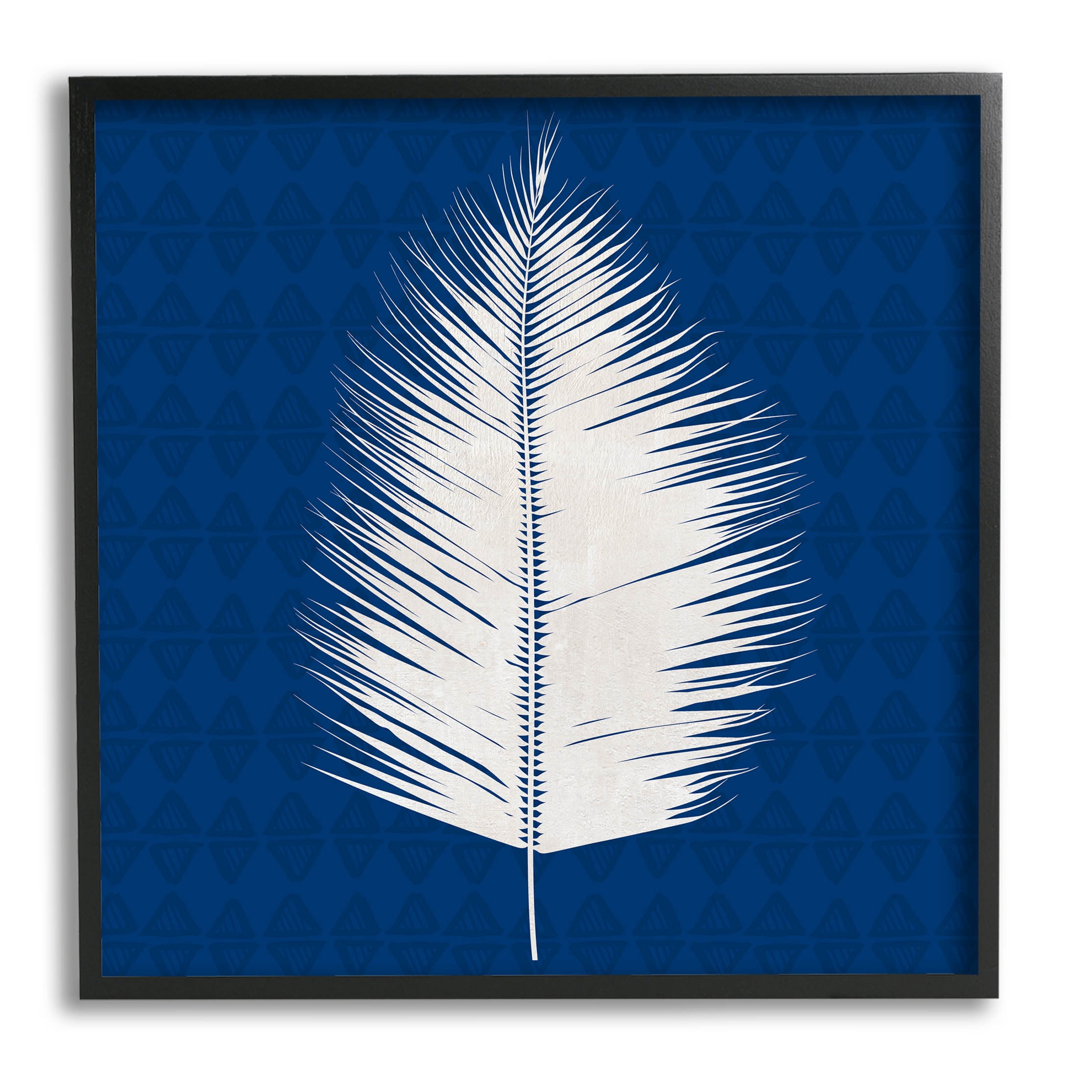 Stupell Industries Tropical Palm Leaf Silhouette Graphic Art Black Framed Art Print Wall Art, Design by Susan Jill