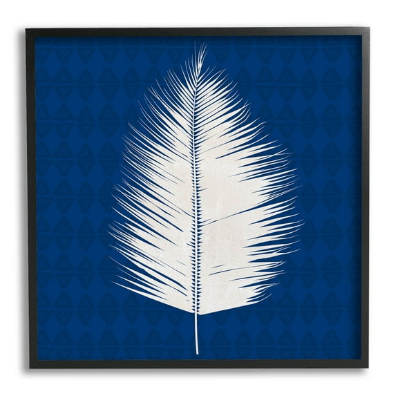 Stupell Industries Tropical Palm Leaf Silhouette Graphic Art Black Framed Art Print Wall Art, Design by Susan Jill